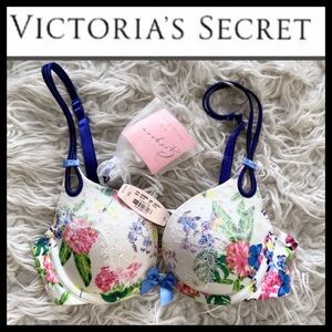 NWT Victoria's Secret Push Up Floral Lace Bra - Multicolor